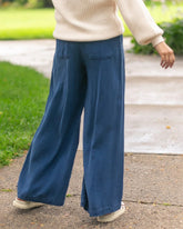 Dark Chambray Wide Leg Pants