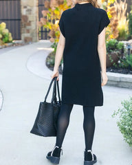 Knit Mock Neck Sweater Midi Dress