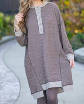 Long Sleeve Seam Detail Midi Dress