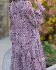 Abstract Floral Button Down Midi Dress