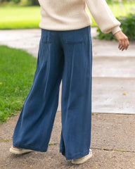 Dark Chambray Wide Leg Pants