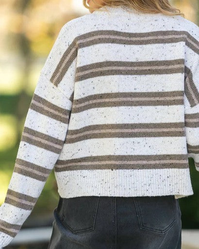 Stripe Crewneck Knit Sweater