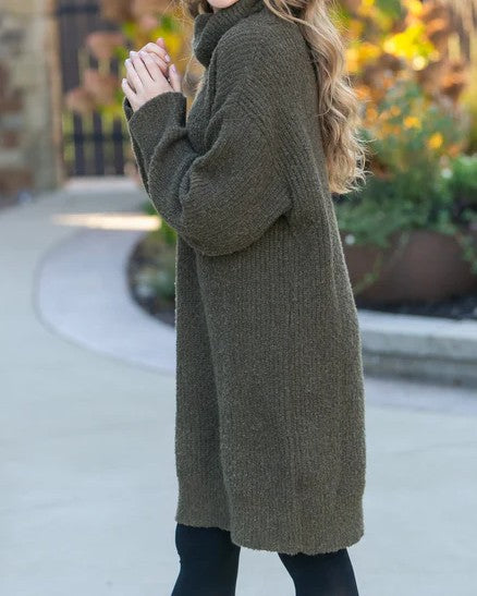 Turtleneck Midi Dress